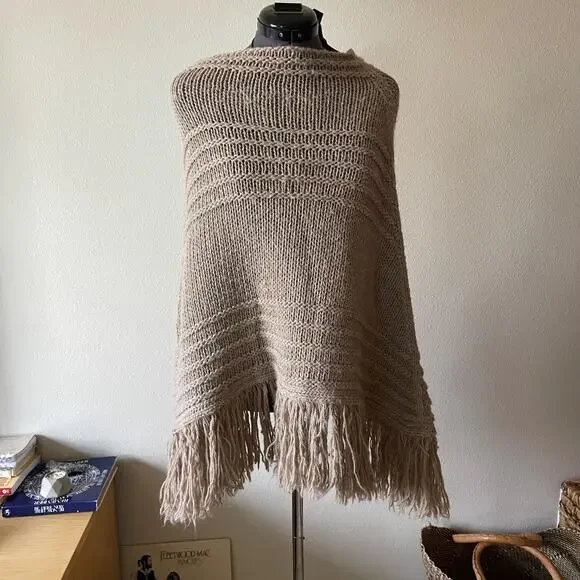 Y2K vintage 2000s Italian knit fringe maxi skirt euro boho fairy wool blend XS/S - Picture 6 of 9